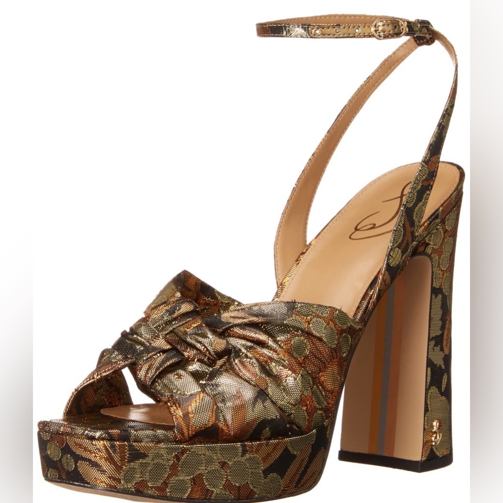 Sam Edelman Gold and Brown Platform Heels